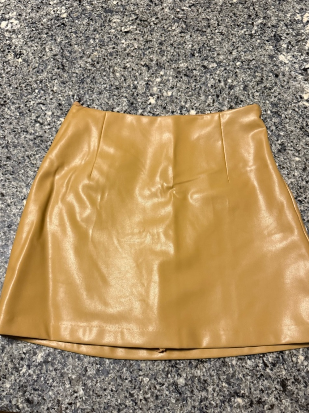 Abercrombie & Fitch Faux Leather Mini Skirt in Tan